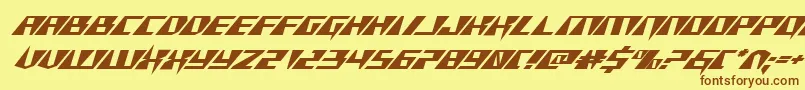 Xracerexpandital Font – Brown Fonts on Yellow Background