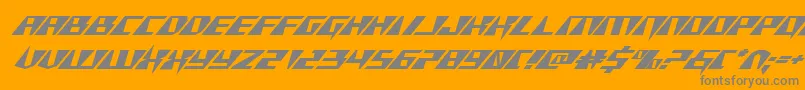 Xracerexpandital-Schriftart – Graue Schriften auf orangefarbenem Hintergrund