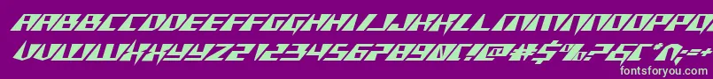 Xracerexpandital Font – Green Fonts on Purple Background
