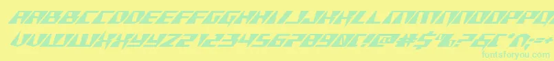 Xracerexpandital Font – Green Fonts on Yellow Background
