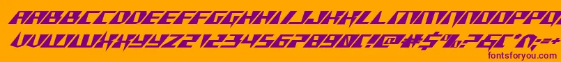 Xracerexpandital Font – Purple Fonts on Orange Background