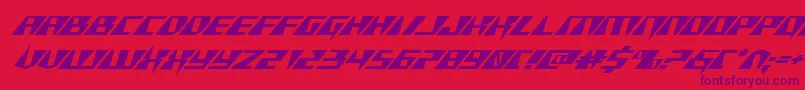 Xracerexpandital Font – Purple Fonts on Red Background