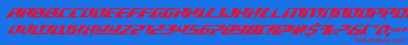 Xracerexpandital Font – Red Fonts on Blue Background