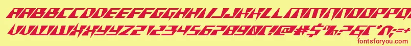 Xracerexpandital Font – Red Fonts on Yellow Background