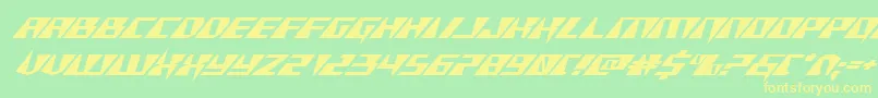 Xracerexpandital Font – Yellow Fonts on Green Background