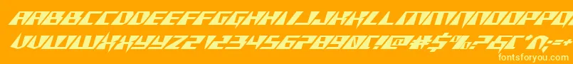 Xracerexpandital Font – Yellow Fonts on Orange Background