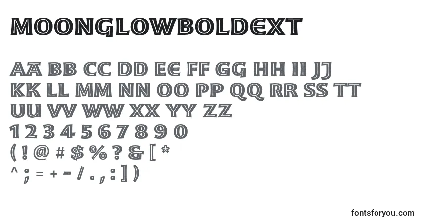 Fuente MoonglowBoldext - alfabeto, números, caracteres especiales