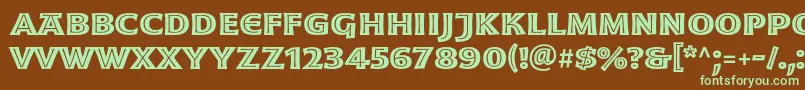MoonglowBoldext Font – Green Fonts on Brown Background