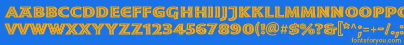 MoonglowBoldext Font – Orange Fonts on Blue Background