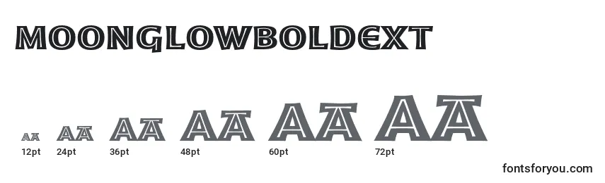 Размеры шрифта MoonglowBoldext