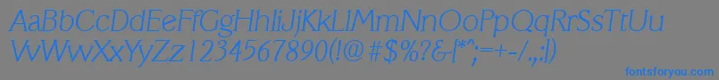 VeracruzXlightita Font – Blue Fonts on Gray Background