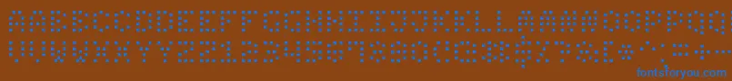 SmallDotDigital7 Font – Blue Fonts on Brown Background