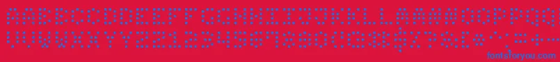 Czcionka SmallDotDigital7 – niebieskie czcionki na czerwonym tle