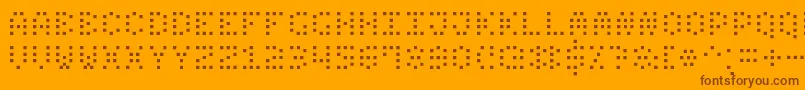 フォントSmallDotDigital7 – オレンジの背景に茶色のフォント