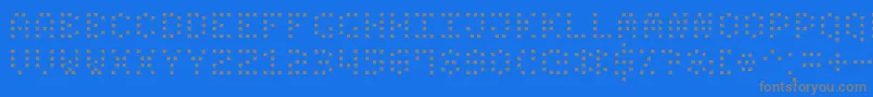 SmallDotDigital7-Schriftart – Graue Schriften auf blauem Hintergrund