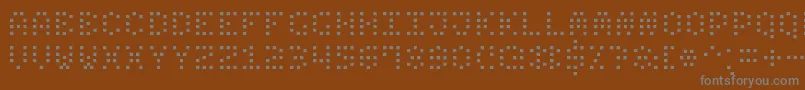 フォントSmallDotDigital7 – 茶色の背景に灰色の文字