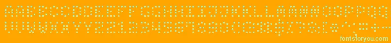 SmallDotDigital7 Font – Green Fonts on Orange Background