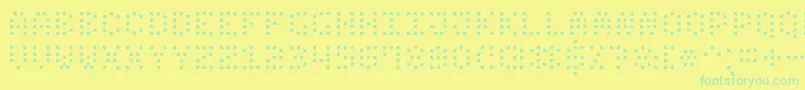 フォントSmallDotDigital7 – 黄色い背景に緑の文字