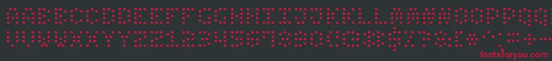 Czcionka SmallDotDigital7 – czerwone czcionki na czarnym tle