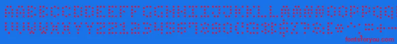 SmallDotDigital7 Font – Red Fonts on Blue Background