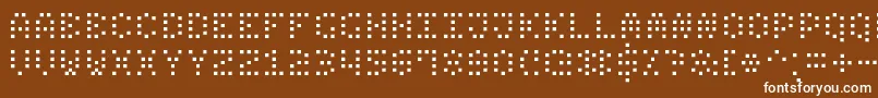 フォントSmallDotDigital7 – 茶色の背景に白い文字