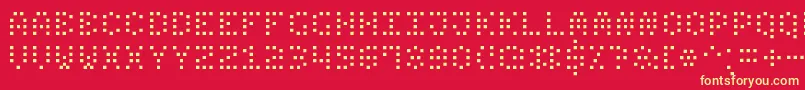 SmallDotDigital7 Font – Yellow Fonts on Red Background