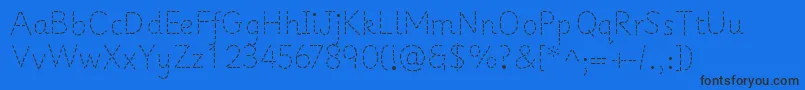 PrimerapplesRegular-Schriftart – Schwarze Schriften auf blauem Hintergrund