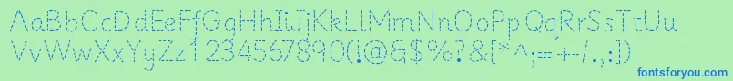 PrimerapplesRegular Font – Blue Fonts on Green Background