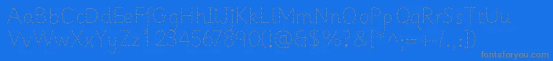 PrimerapplesRegular-Schriftart – Graue Schriften auf blauem Hintergrund