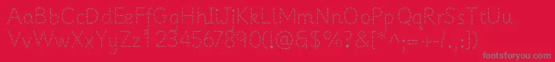 PrimerapplesRegular Font – Gray Fonts on Red Background