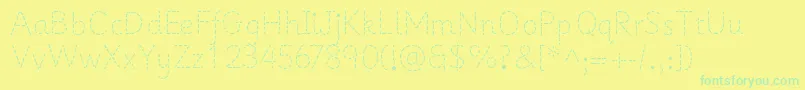 PrimerapplesRegular Font – Green Fonts on Yellow Background