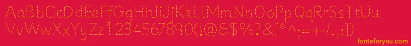 PrimerapplesRegular Font – Orange Fonts on Red Background