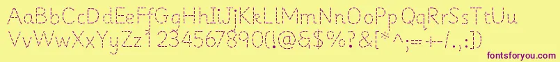 PrimerapplesRegular Font – Purple Fonts on Yellow Background