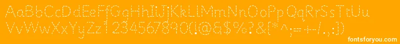 PrimerapplesRegular-Schriftart – Weiße Schriften auf orangefarbenem Hintergrund