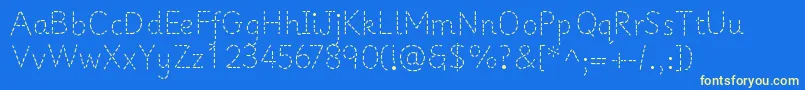 PrimerapplesRegular-Schriftart – Gelbe Schriften auf blauem Hintergrund