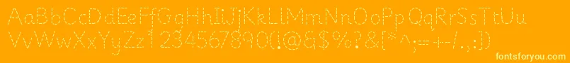 PrimerapplesRegular-Schriftart – Gelbe Schriften auf orangefarbenem Hintergrund