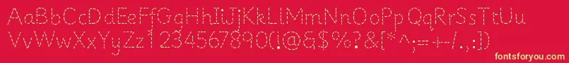 PrimerapplesRegular Font – Yellow Fonts on Red Background