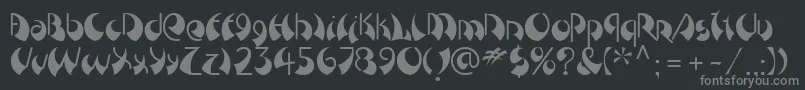 BreezeLtRight-fontti – harmaat kirjasimet mustalla taustalla