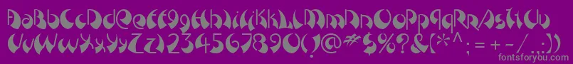 フォントBreezeLtRight – 紫の背景に灰色の文字