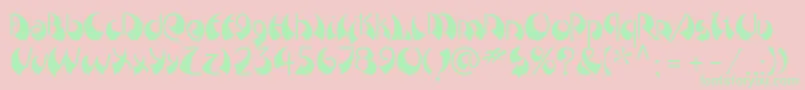 BreezeLtRight Font – Green Fonts on Pink Background