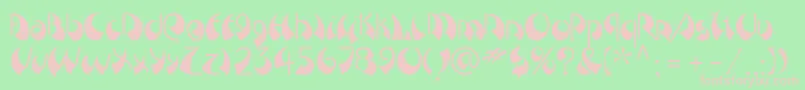 BreezeLtRight-fontti – vaaleanpunaiset fontit vihreällä taustalla