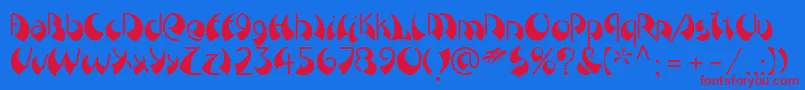 Weitere Informationen zur BreezeLtRight-Schriftart BreezeLtRight-Schriftart – Rote Schriften auf blauem Hintergrund