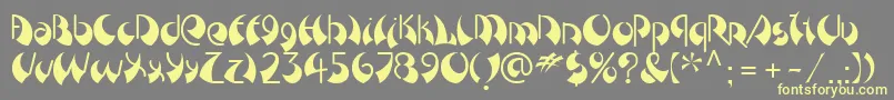 BreezeLtRight-Schriftart – Gelbe Schriften auf grauem Hintergrund