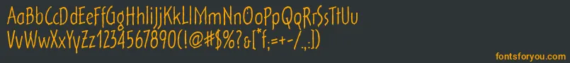 フォントOutOfTheFridgeItc – 黒い背景にオレンジの文字