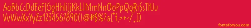 OutOfTheFridgeItc Font – Orange Fonts on Red Background