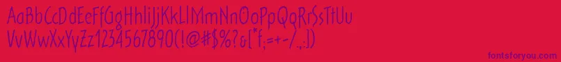 OutOfTheFridgeItc Font – Purple Fonts on Red Background