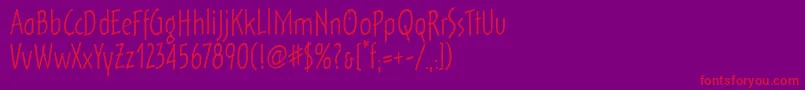 OutOfTheFridgeItc Font – Red Fonts on Purple Background