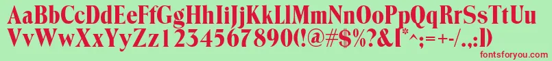 Trooverc Font – Red Fonts on Green Background