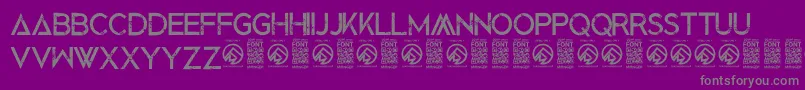 BlackedoutRegular-fontti – harmaat kirjasimet violetilla taustalla