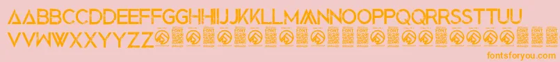 BlackedoutRegular Font – Orange Fonts on Pink Background